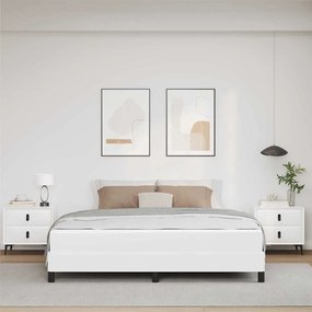 Cama Outros Branco Puro 180 x 200 cm Couro sintético