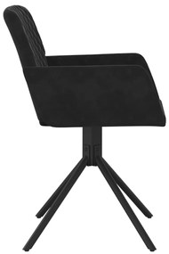 Cadeiras de jantar giratórias 2 pcs veludo preto