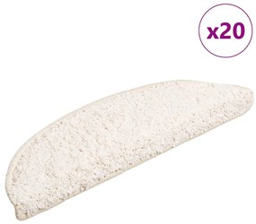 Tapetes de escada 20 pcs 56x17x3 cm branco