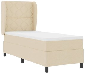 Cama Box com Colchão - Creme, 80x200 cm de Tecido