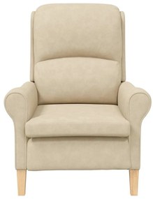 Poltrona Creme Creme Standard Tecido e Madeira
