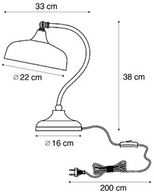 Candeeiro de Mesa Clássico Bronze com Vidro Opal Verde - Clerk Clássico / Antigo