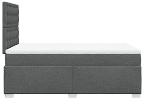 Cama boxspring com colchão 120x190 cm tecido cinzento-escuro