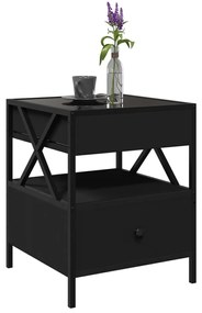 Mesa de centro com luzes LED Infinity 40x40x51 cm preto