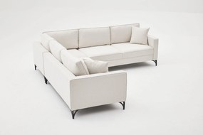 Sofá de Canto Berlin – Creme e Preto – 258 x 258 cm
