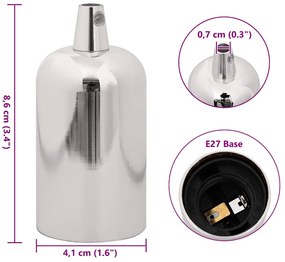 Casquilhos de lâmpadas 2 pcs Níquel acetinado E27