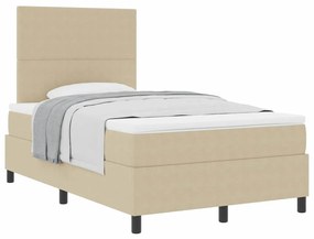 Cama Box Spring com Colchão Verde Claro Cinza 120x200 cm Tecido de Vel
