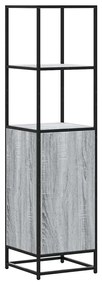 Armário alto 35,5x35x139 cm madeira e metal cinza sonoma