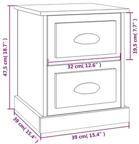 Mesa de cabeceira 39x39x47,5 cm derivados madeira cinza cimento