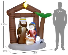 Presépio Insuflável de Natal Decoração Insuflável Natalícia com Luzes