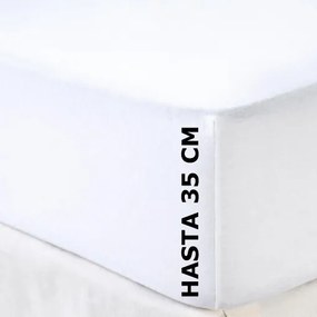 300 Fios - 160x200+35 cm - Lençol capa ajustável 100% algodão cetim branco