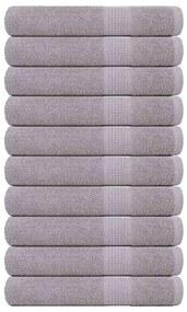 vidaXL Toalhas de sauna 10 pcs 80x200 cm 360 gsm 100% algodão cinzento