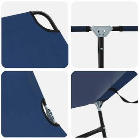 Chaise Longue Dobrável 2 pcs Azul Portátil em Tecido Oxford 600D