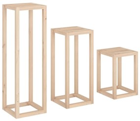 3 pcs conjunto de suporte plantas pinho maciço