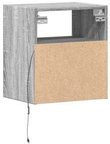 Móveis de parede para TV com luzes LED 2 pcs cinzento sonoma