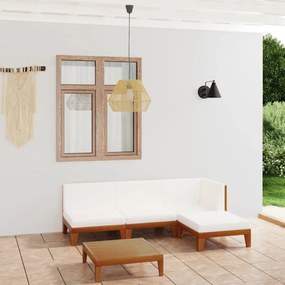 vidaXL 5 pcs conjunto lounge de jardim c/ almofadões acácia maciça