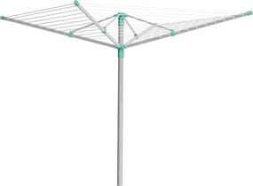 Estendal de roupa giratório139,4 x 139,4 x (120-180) cm , com altura ajustável, verde e prateado