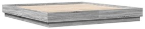 Estrutura de cama 200x200 cm derivados madeira cinzento sonoma