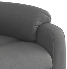 Poltrona elevatória de massagens tecido cinzento-escuro