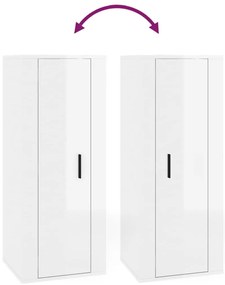 5 pcs conjunto móveis de TV madeira processada branco brilhante