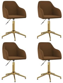 vidaXL Cadeiras de jantar giratórias 4 pcs veludo castanho