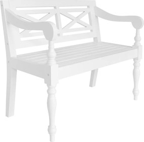 vidaXL Banco Batávia 98 cm madeira maciça de mogno branco