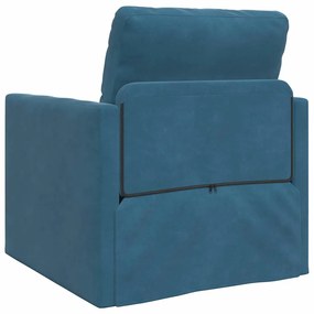 Sofá Cama 2 em 1 Azul 74x77x81 cm Veludo
