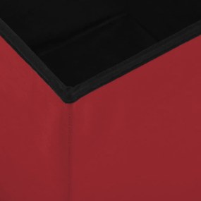 Banco de arrumação dobrável PVC vermelho tinto