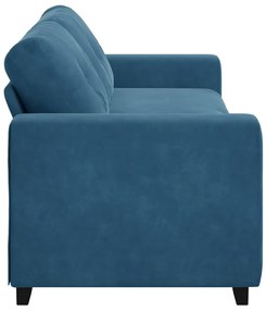 Sofá de 3 Lugares vidaXL Azul 180 cm em Veludo