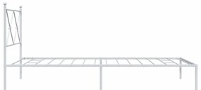 Estrutura de cama com cabeceira 100x200 cm metal branco