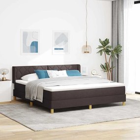 vidaXL Cama Box Marrom Escuro e Branco 180 x 200 cm Poliéster