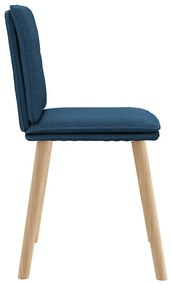Cadeiras de jantar 6 pcs tecido azul