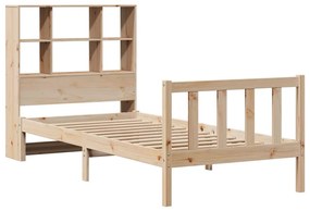 Cama com estante sem colchão 100x200 cm pinho maciço