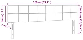 Cabeceira de cama c/ luzes LED veludo 180x5x78/88cm azul-escuro