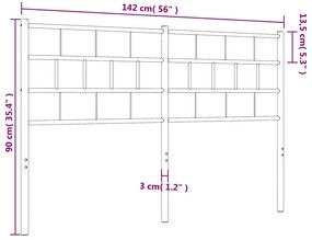 Cabeceira de cama 135 cm metal branco
