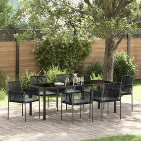 vidaXL Conjunto de 4 Preto Vime PE 54x60,5x83,5 cm Durável