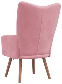Cadeira de descanso veludo rosa