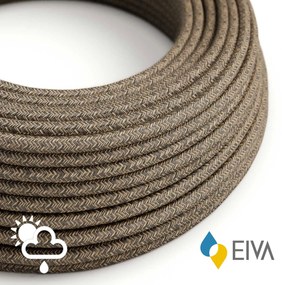 Outdoor round electric cable covered in Natural Linen SN04 Brown -suitable for IP65 EIVA system