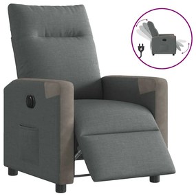 vidaXL Poltrona reclinável elétrica tecido cinzento-escuro