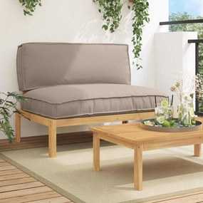 vidaXL Conjunto de Sofás Liso Cinzento-acastanhado 120 x 92 x 69 cm