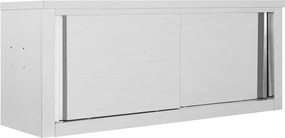 51053 vidaXL Móvel parede cozinha portas correr 120x40x50 cm aço inoxidável