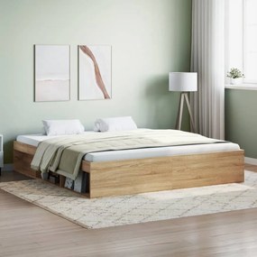 Estrutura de cama super king size 180x200 cm carvalho sonoma