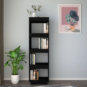 Estante/divisória 40x35x135 cm pinho maciço preto