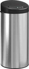 HOMCOM Lixeira de cozinha automática 30 L em aço inoxidável, tampa com fechamento suave, 32 x 30 x 68 cm, prateado | Aosom Portugal