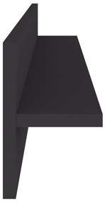 Estantes de parede 4 pcs derivados de madeira cinzento