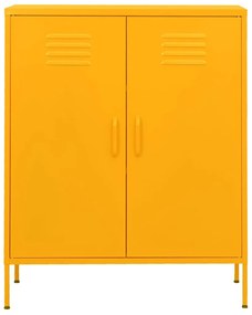 Armário de arrumação aço 80x35x101,5 cm amarelo mostarda