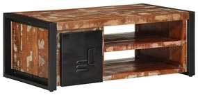 Mesa de centro multicor 90x50x36 cm madeira maciça recuperada