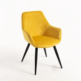 Cadeira Kres Veludo - Amarelo