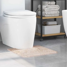 vidaXL Tapete de Banho Creme Poliéster Padrão Antiderrapante