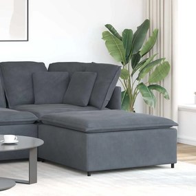 vidaXL Módulo de pufe para sofá modular cinzento-escuro 100x100x48 cm